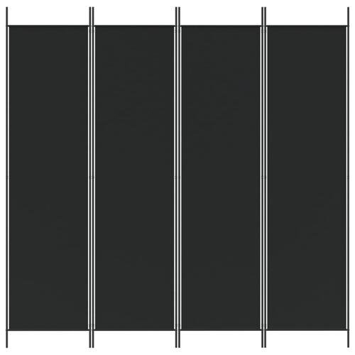 4-panels rumdeler 200x200 cm stof sort