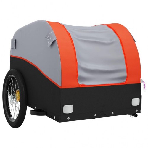 Cykelanhænger til last - 45 kg, jern, sort/orange