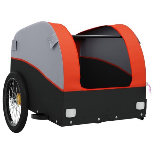 Cykelanhænger til last - 45 kg, jern, sort/orange