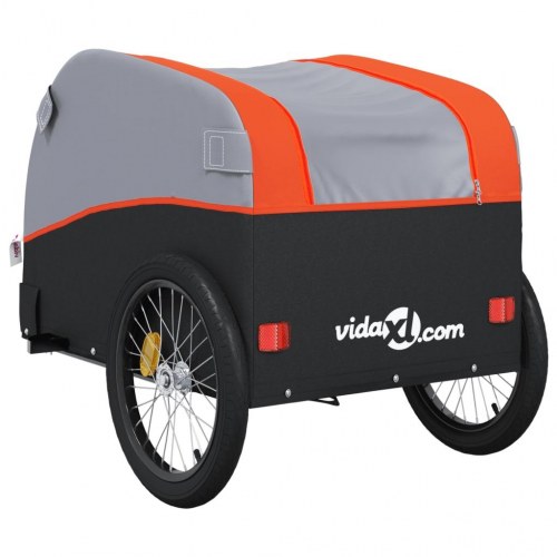 Cykelanhænger til last - 45 kg, jern, sort/orange
