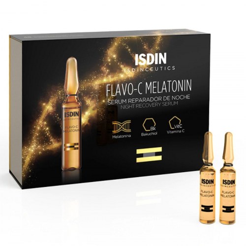 Isdin Isdinceutics Flavo-C Melatonin - Reparerende natserum, ampuller 30 × 2 ml