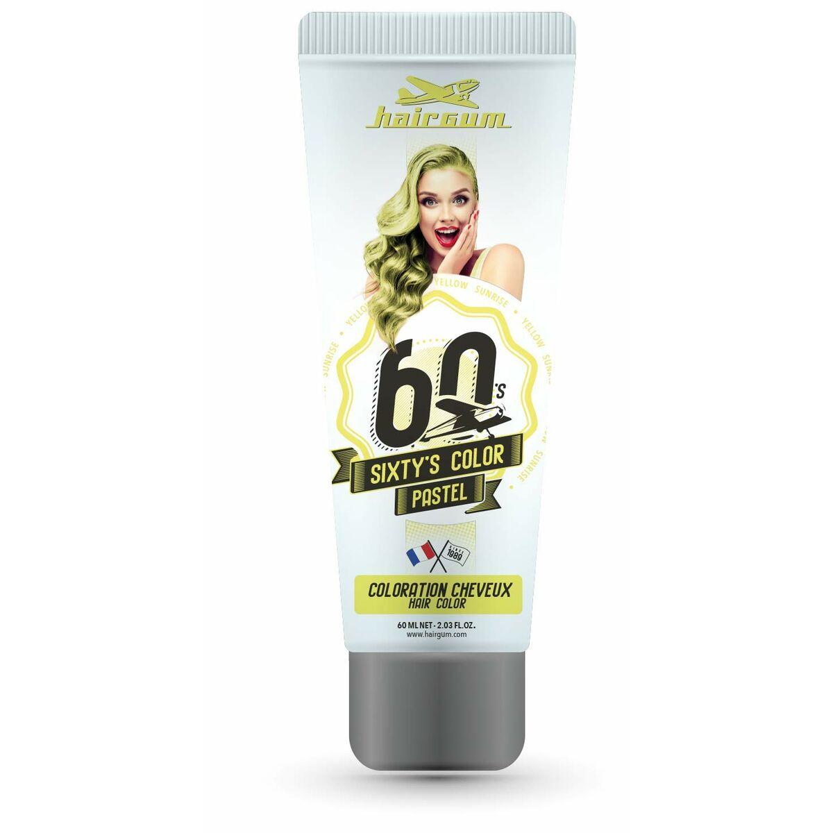 Semi-permanent hårfarve Hairgum Sixty's Color Yellow Sunrise 60 ml