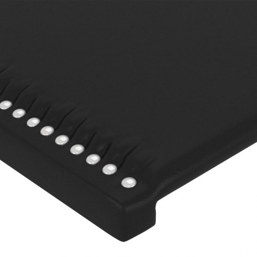 Sengegavl med LED-lys 180x5x78/88 cm kunstlæder sort