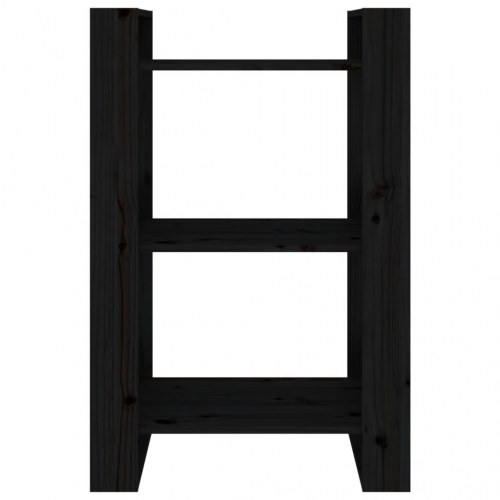 Bogreol/rumdeler 60x35x91 cm massivt fyrretræ sort
