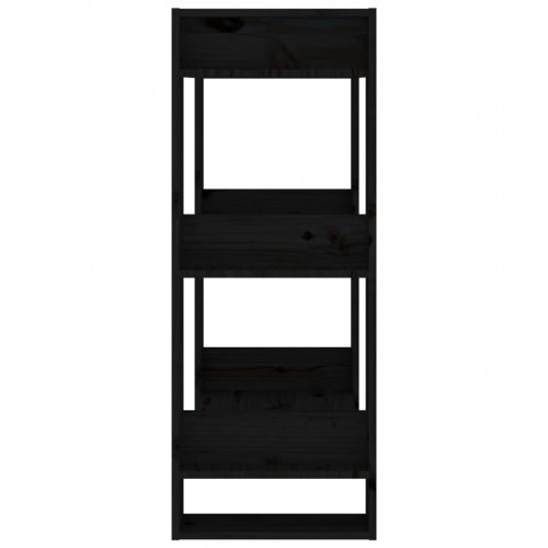 Bogreol/rumdeler 60x35x91 cm massivt fyrretræ sort