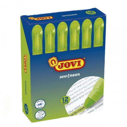 Jovi Jovi!neon grøn marker - 12 stk. fluorescerende tuscher