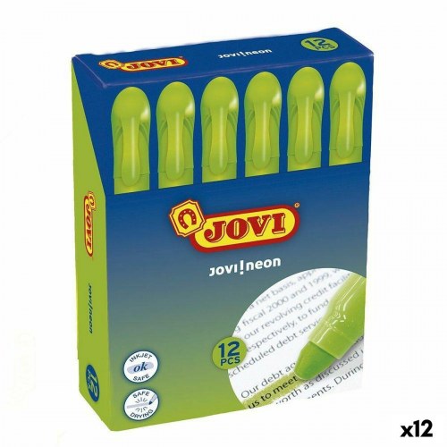 Jovi Jovi!neon grøn marker - 12 stk. fluorescerende tuscher