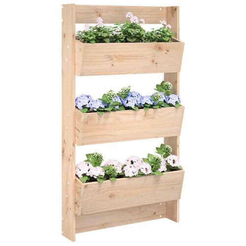 Plantevæg 60x18,5x110 cm 3 niveauer massivt fyrretræ