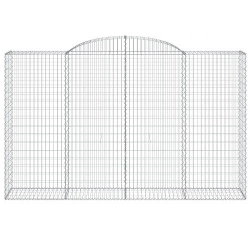 Buede gabionkurve - 8 stk., 300×50×180/200 cm, galvaniseret jern
