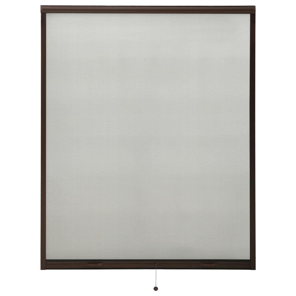 Nedrulleligt insektnet til vinduer 150x170 cm brun
