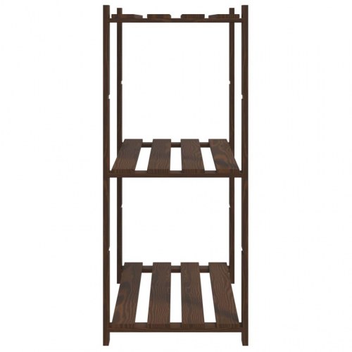 Opbevaringsreol med 3 hylder - 80×38×90 cm i massivt fyrretræ, brun