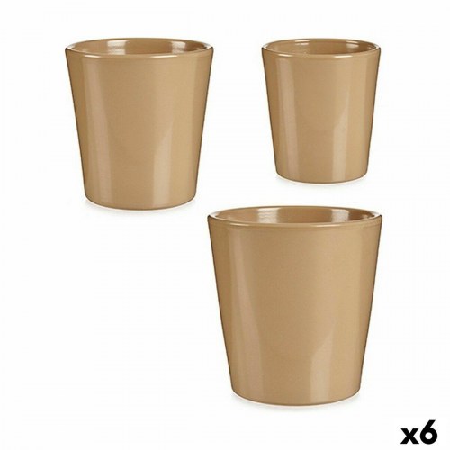 Ibergarden grydesæt i beige ler - 6 krukker (16,5/14/11,3 cm)