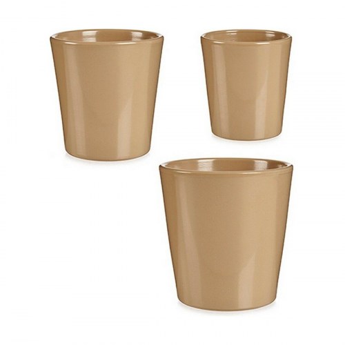 Ibergarden grydesæt i beige ler - 6 krukker (16,5/14/11,3 cm)