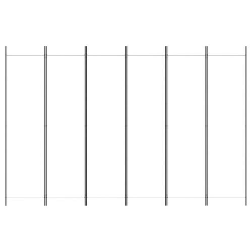 6-panels rumdeler 300x200 cm stof hvid