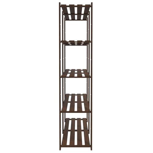 Opbevaringsreol 5 hylder 170x38x170 cm massivt fyrretræ brun