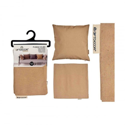 Pudebetræk i beige - 45 x 45 cm med lynlås (12 stk)