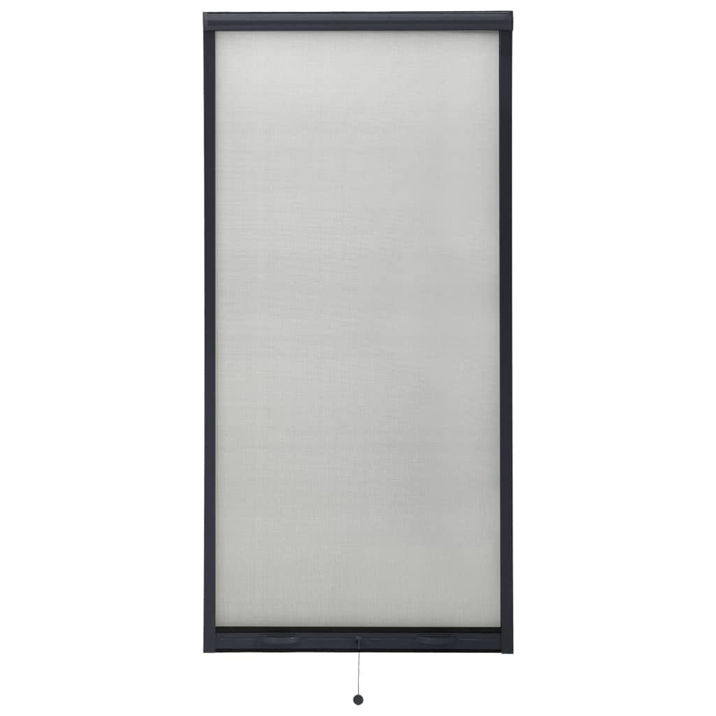 Nedrulleligt insektnet til vinduer 60x150 cm antracitgrå