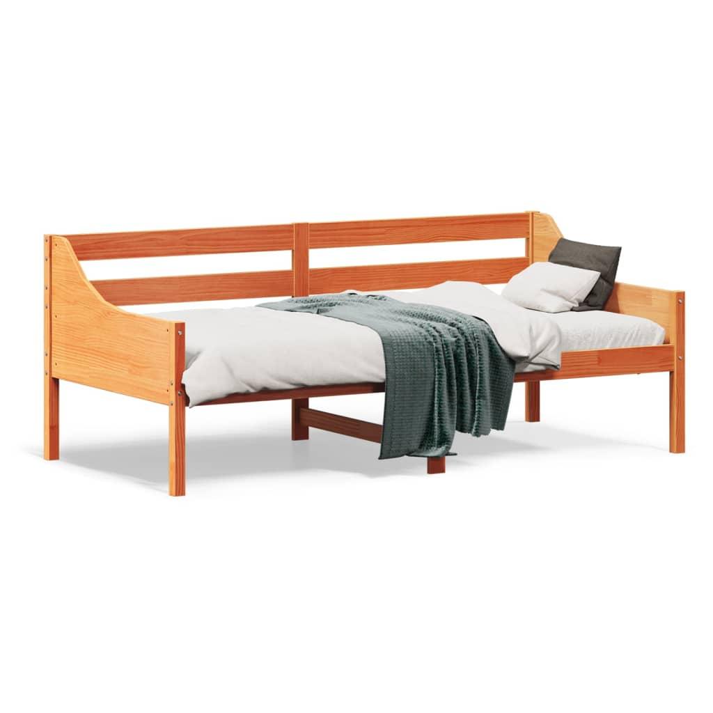 Daybed uden madras 90x190 cm massivt fyrretræ gyldenbrun billede