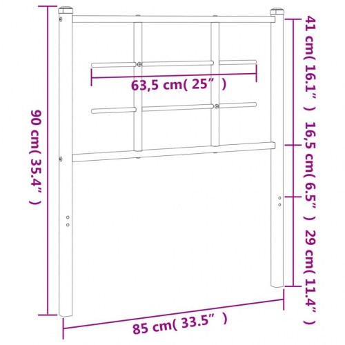 Sengegavl 80 cm metal sort