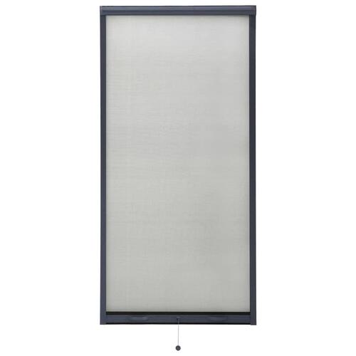 Nedrullelig insektskærm til vinduer 80x170 cm antracitgrå