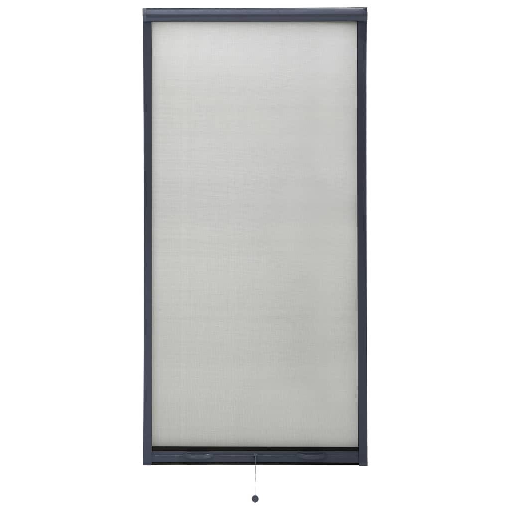 Nedrullelig insektskærm til vinduer 80x170 cm antracitgrå