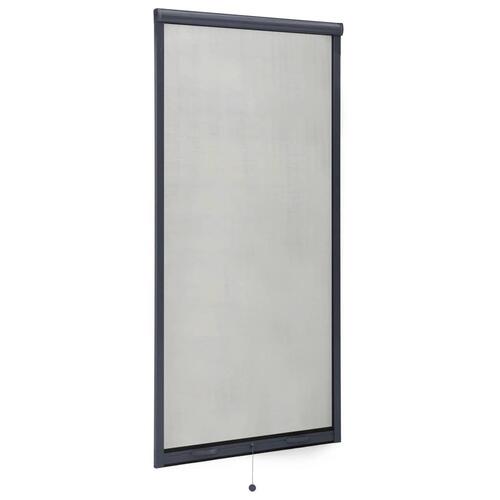 Nedrullelig insektskærm til vinduer 80x170 cm antracitgrå