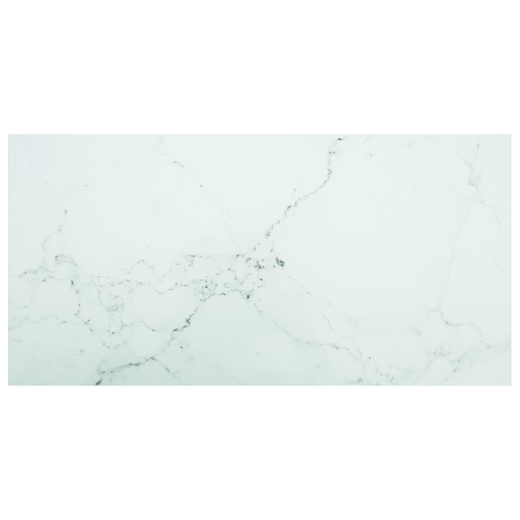 Bordplade 100x50 cm 6 mm hærdet glas marmortekstur white
