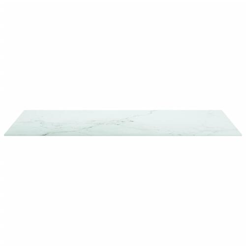 Bordplade 100x50 cm 6 mm hærdet glas med marmordesign hvid