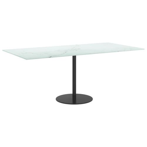 Bordplade 100x50 cm 6 mm hærdet glas med marmordesign hvid