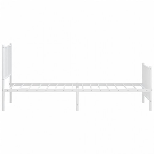 Sengeramme med gavl og fodgærde 90×200 cm - metal, hvid