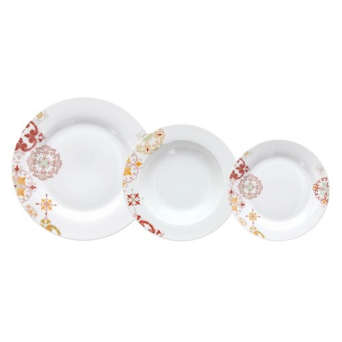 Spisestel Bourgogne Sennep Porcelæn 1 cm 37 x 23 x 30 cm 18 Dele