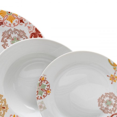 Spisestel Bourgogne Sennep Porcelæn 1 cm 37 x 23 x 30 cm 18 Dele