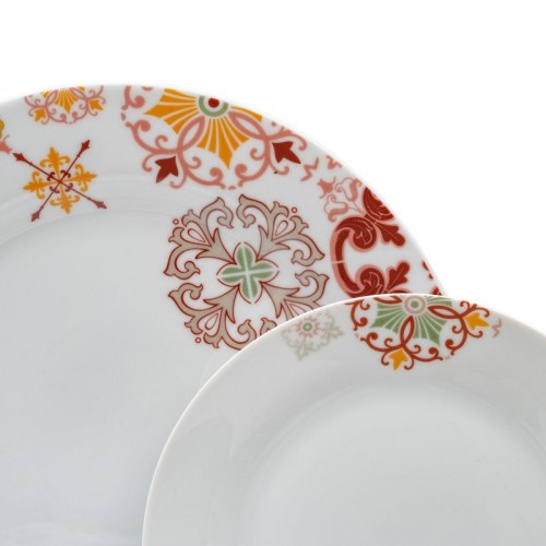 Spisestel Bourgogne Sennep Porcelæn 1 cm 37 x 23 x 30 cm 18 Dele