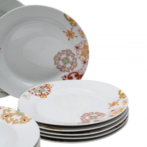 Spisestel Bourgogne Sennep Porcelæn 1 cm 37 x 23 x 30 cm 18 Dele