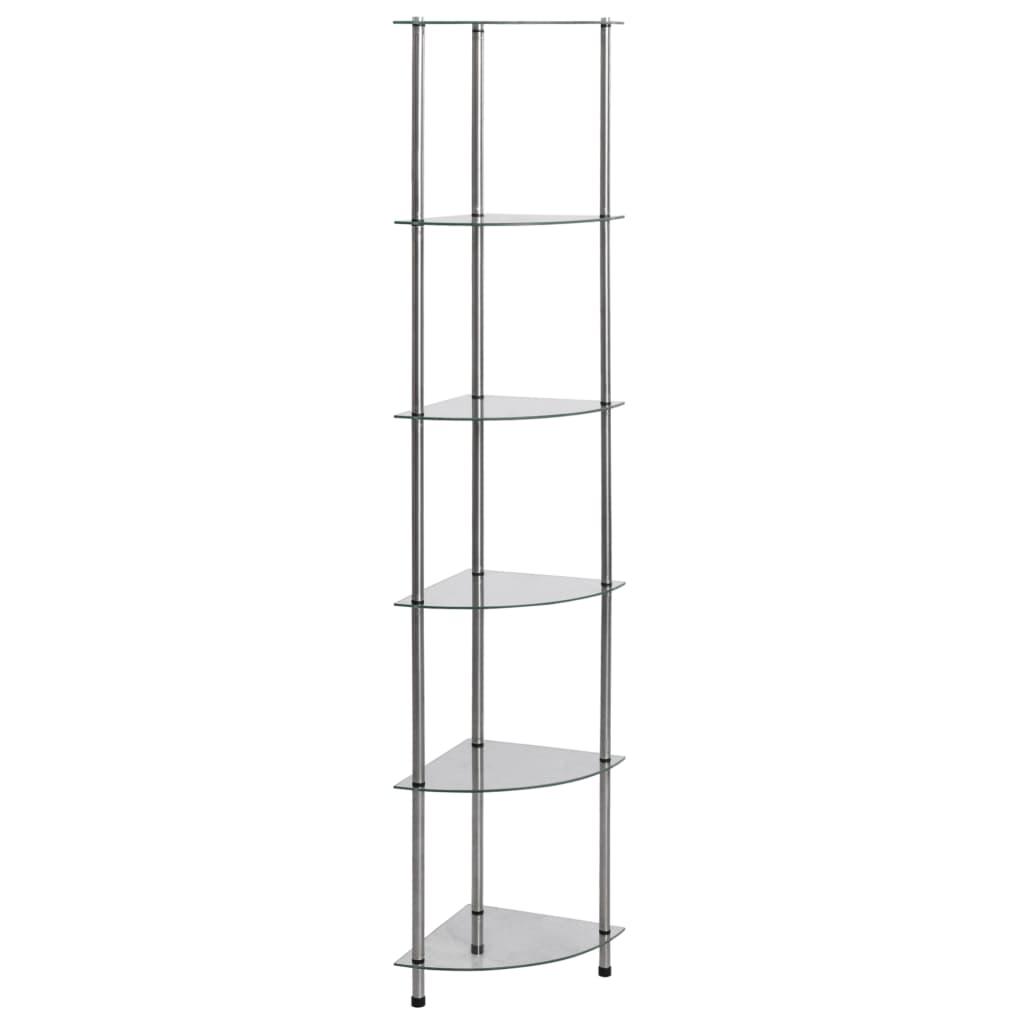 Reol Med Hylder 30x30x160 Hærdet Glas Transparent