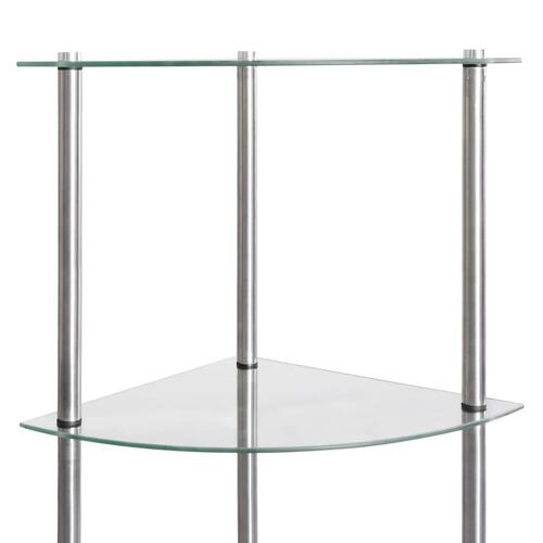 Reol med 6 hylder 30x30x160 cm hærdet glas transparent