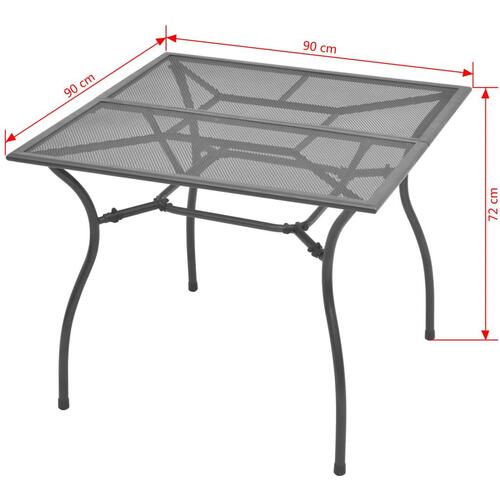 Udendørs spisebordssæt 5 dele med foldbare stole stål antracitgrå