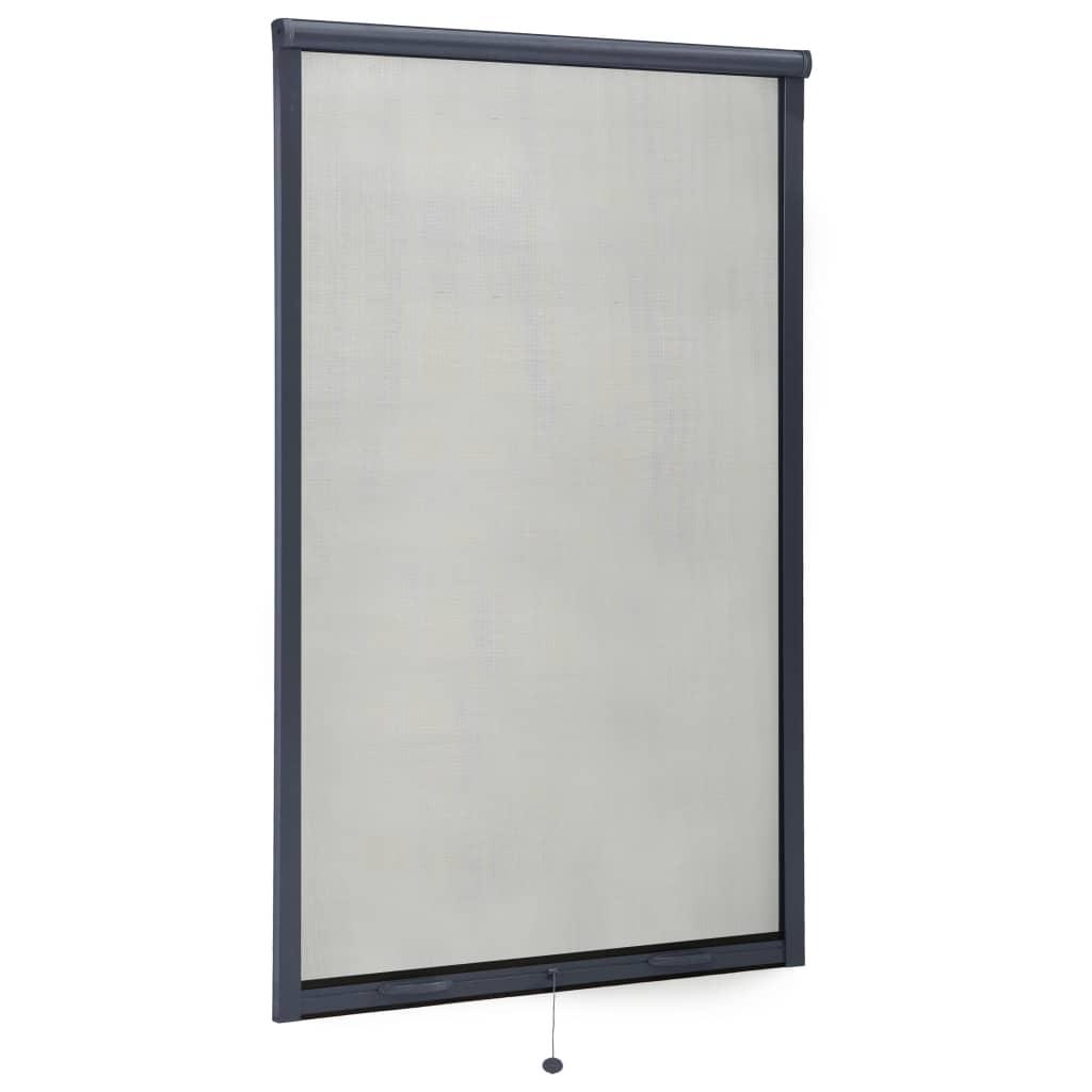 Nedrullelig insektskærm til vinduer 100x170 cm antracitgrå
