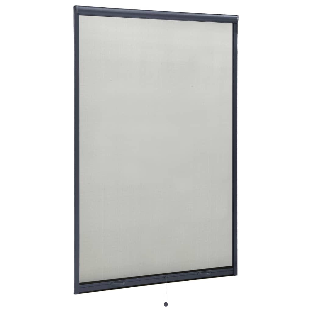 Nedrulleligt insekt til vinduer 110x170 cm antracitgrå