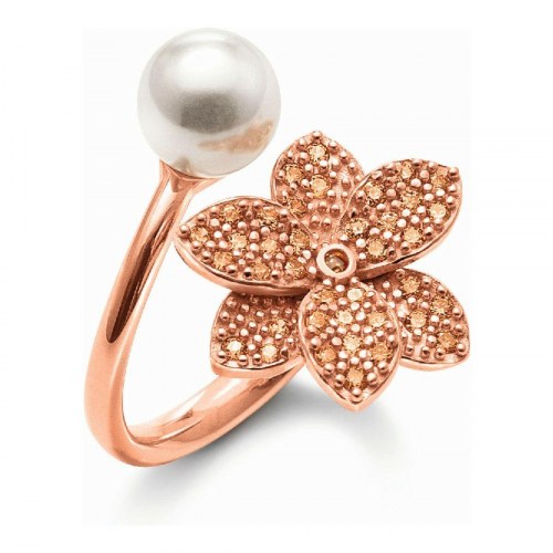 Ring til kvinder, sterling sølv, pink - str. 16