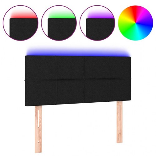 Sengegavl med LED-lys 80 x 5 x 78/88 cm - sort