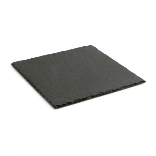 Gastro Fun keramisk serveringsfad med skifereffekt, sort 25 x 25 cm (12 stk)