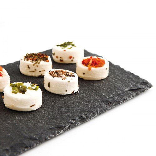Gastro Fun keramisk serveringsfad med skifereffekt, sort 25 x 25 cm (12 stk)