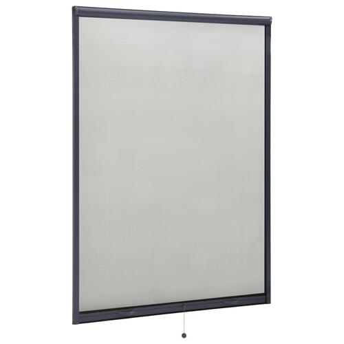 Nedrullelig insektskærm til vinduer 120x170 cm antracitgrå