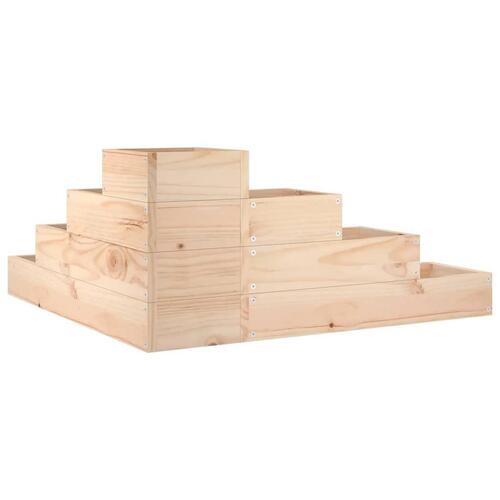 Plantekasse 4 niveauer 80,5x79x36 cm massivt fyrretræ