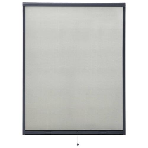 Nedrullelig insektskærm til vinduer 120x170 cm antracitgrå
