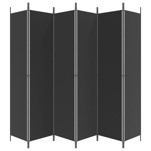6-panels rumdeler 300x220 cm stof sort