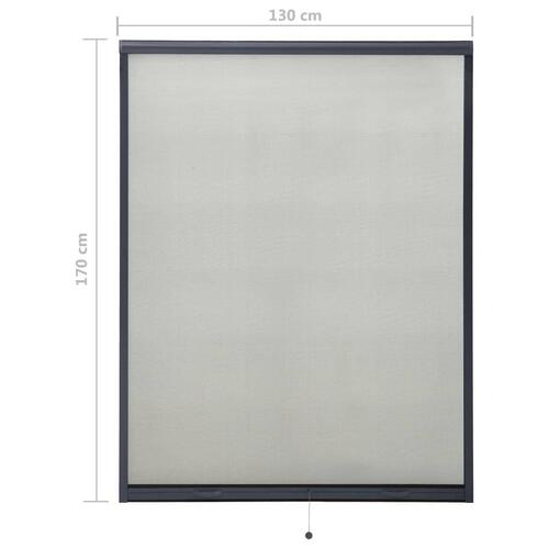 Nedrulleligt insektnet til vinduer 130x170 cm antracitgrå