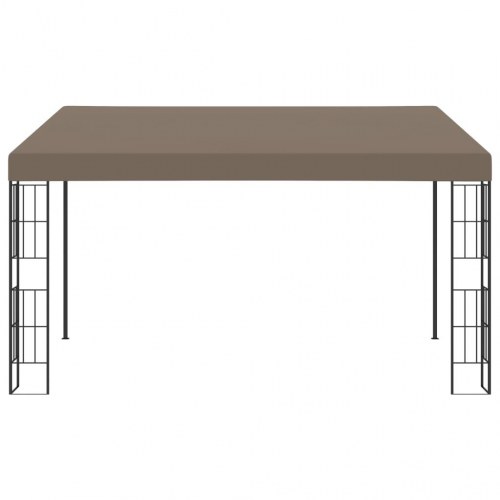Vægmonteret pavillon 4x3 m stof gråbrun