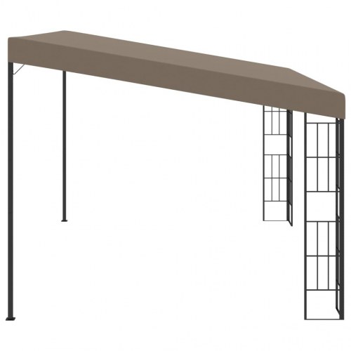Vægmonteret pavillon 4x3 m stof gråbrun